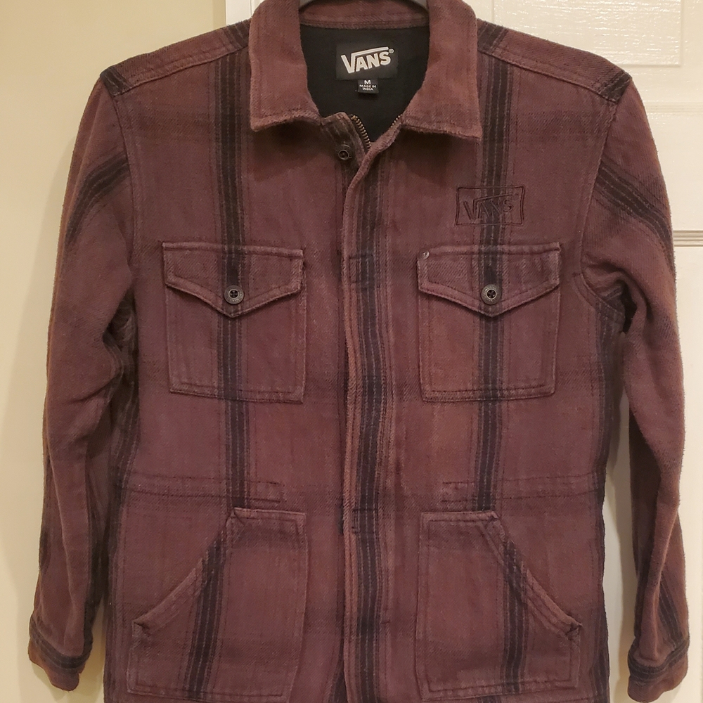 Vans Youth Burgundy Plaid Shirt Jacket Y2K